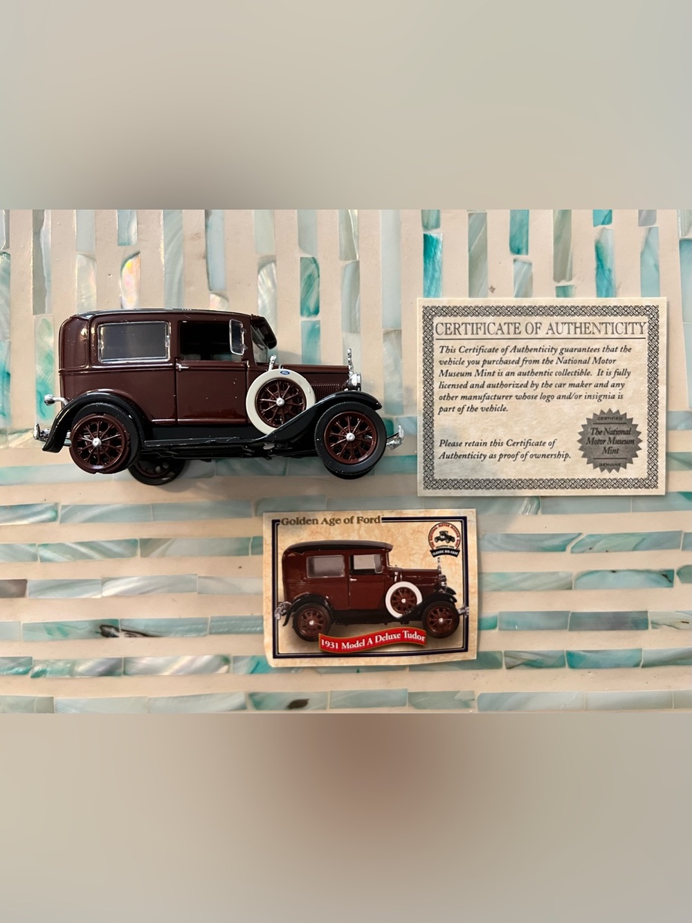 1931 Model A Deluxe Tudor Diecast Car - Brown & Black